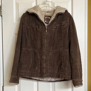 Giacca hooded full zip corduroy jacket
( sherpa lined )